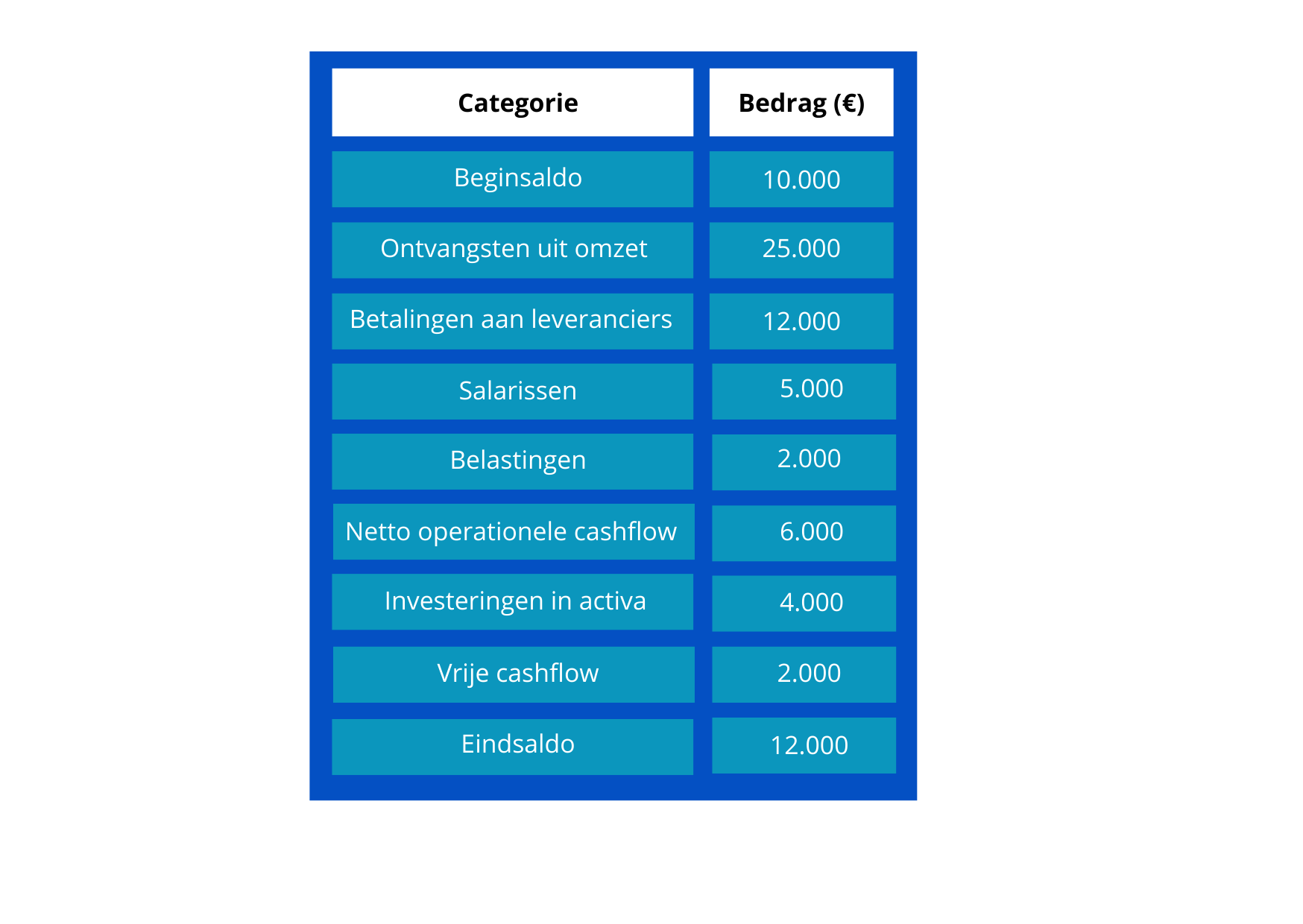 cashflow berekenen voorbeeld